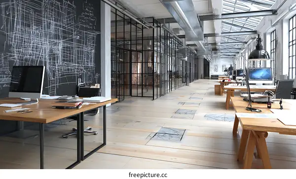 Modern Industrial Office Space Design