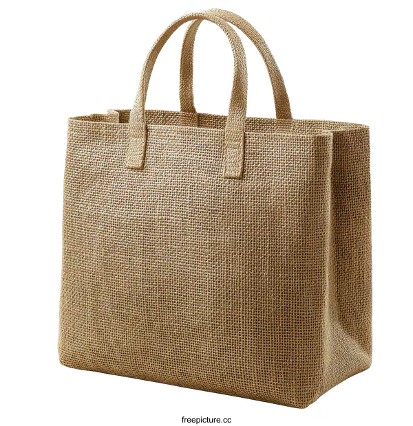 [Transparent Background PNG]Natural Jute Tote Bag Design