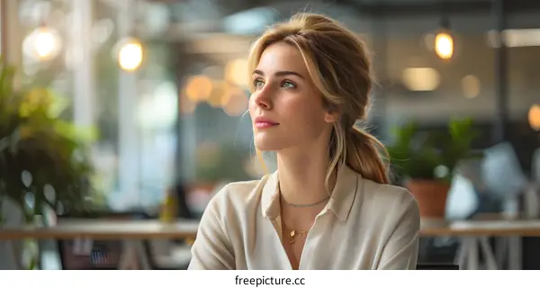 Portrait of a young woman looking thoughtful