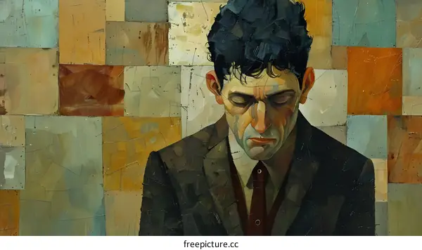 A portrait of a man with dark hair and a suit