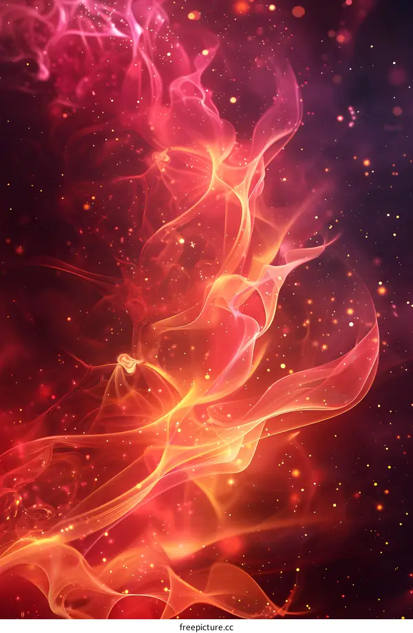 Abstract Red and Orange Swirls Background