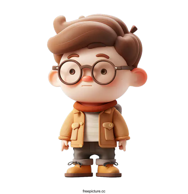 [Transparent Background PNG]3D cartoon character of a boy