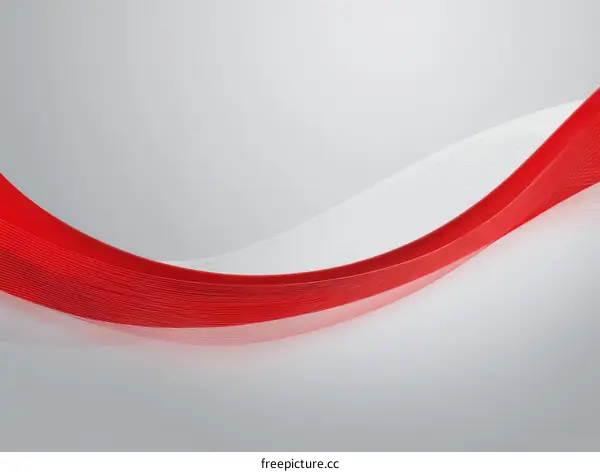 Abstract Red and White Wave Design