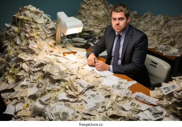 Stacks of Cash and Paperwork