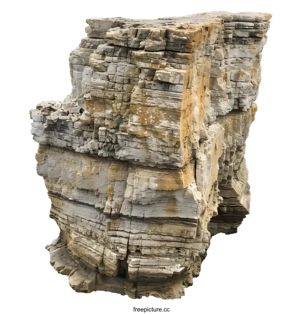 [Transparent Background PNG]Isolated Rock Formation With Textured Surface