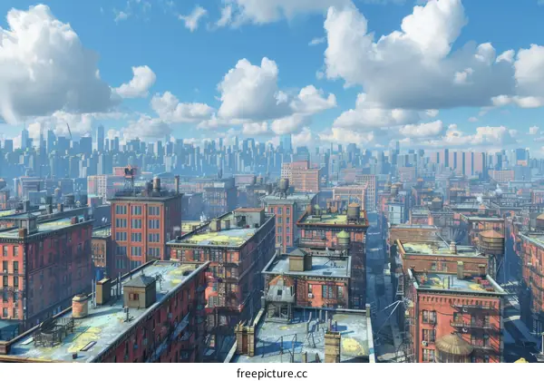 Cityscape Illustration of Urban Architecture