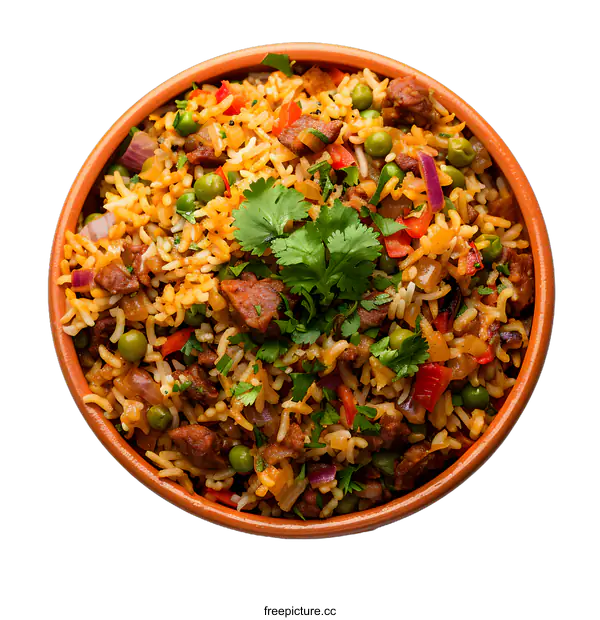 [Transparent Background PNG]bowl of delicious biryani