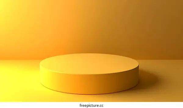3D Yellow Round Display Podium