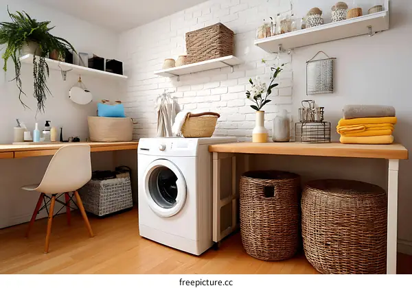 Laundry Room with Modern Minimalist Style