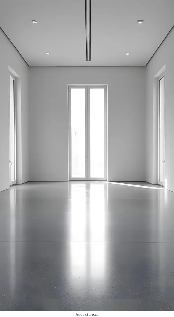 Minimalist Empty Room with Large Windows