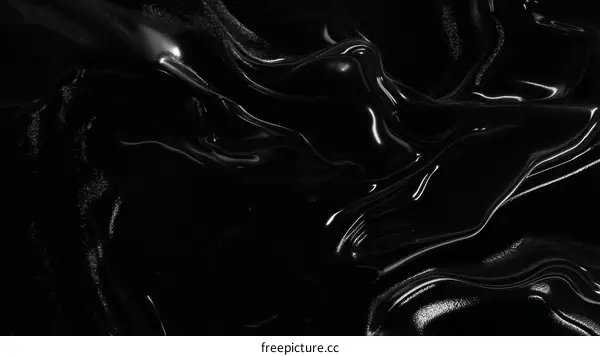 Abstract Black Liquid Flowing Texture