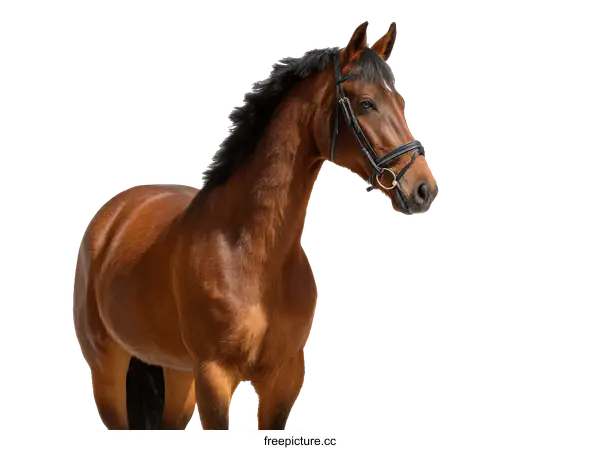 [Transparent Background PNG]Beautiful Horse Portrait Against a White Background