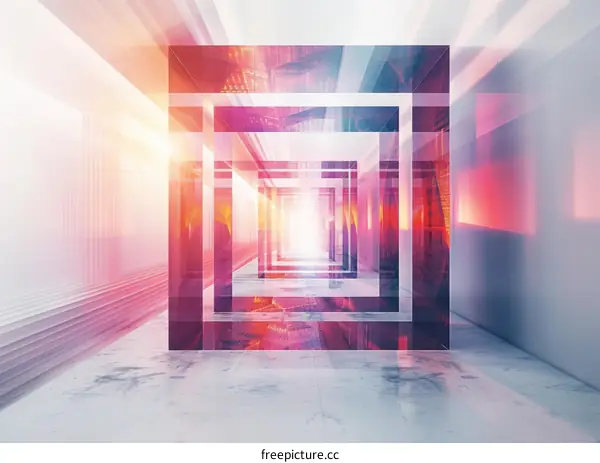 Abstract 3D Futuristic Corridor Space