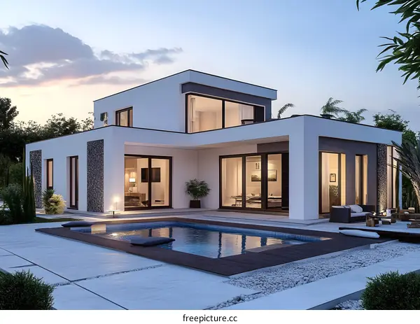 Modern Minimalist House with Swimming Pool Design