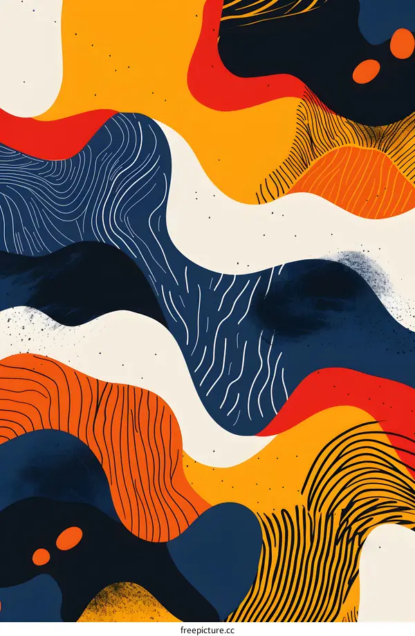 Abstract Colorful Wavy Lines Background Design