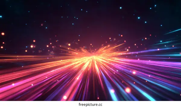 Abstract Colorful Light Trails Speed