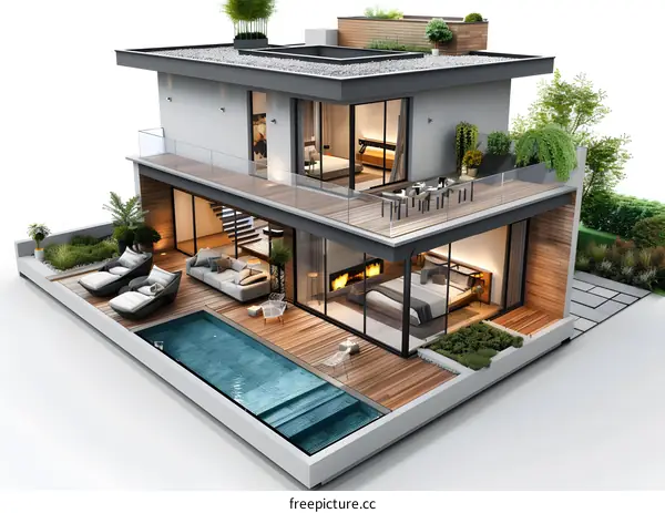 Modern house with swimming pool