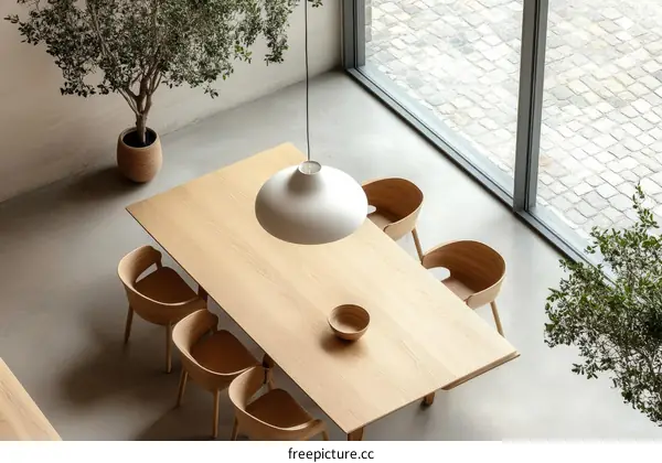 Modern Wooden Dining Table with Chairs