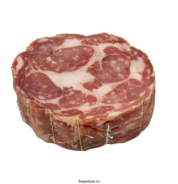 [Transparent Background PNG]Slice of Italian Capocollo