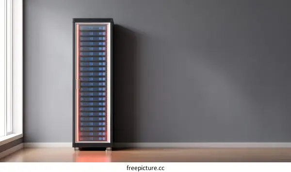 Modern Server Rack in a Minimalist Room