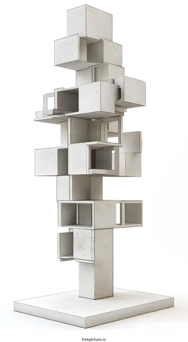 Abstract Concrete Structure Architectural Model
