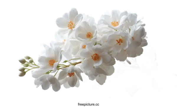 [Transparent Background PNG]Delicate White Flowers in Close-up