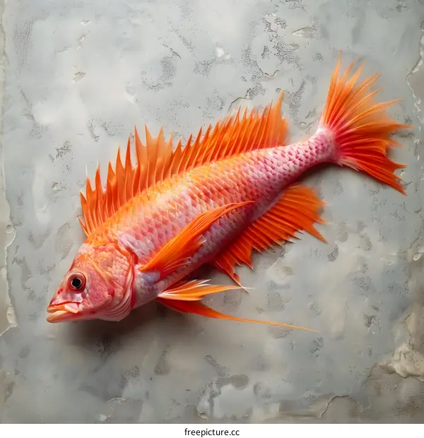 Fresh Red Fish on a Gray Background