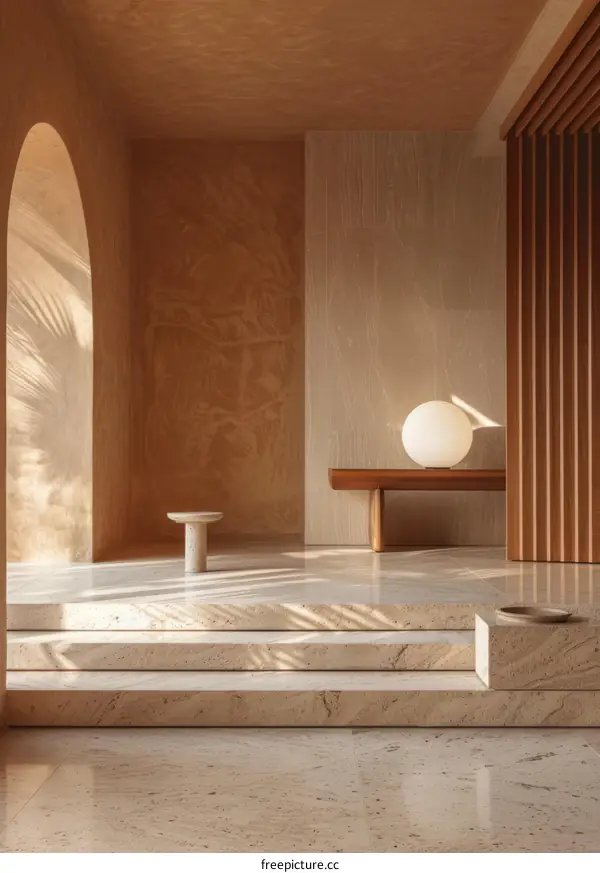 Modern Minimalist Interior Designs with Natural Materials and Warm Tones