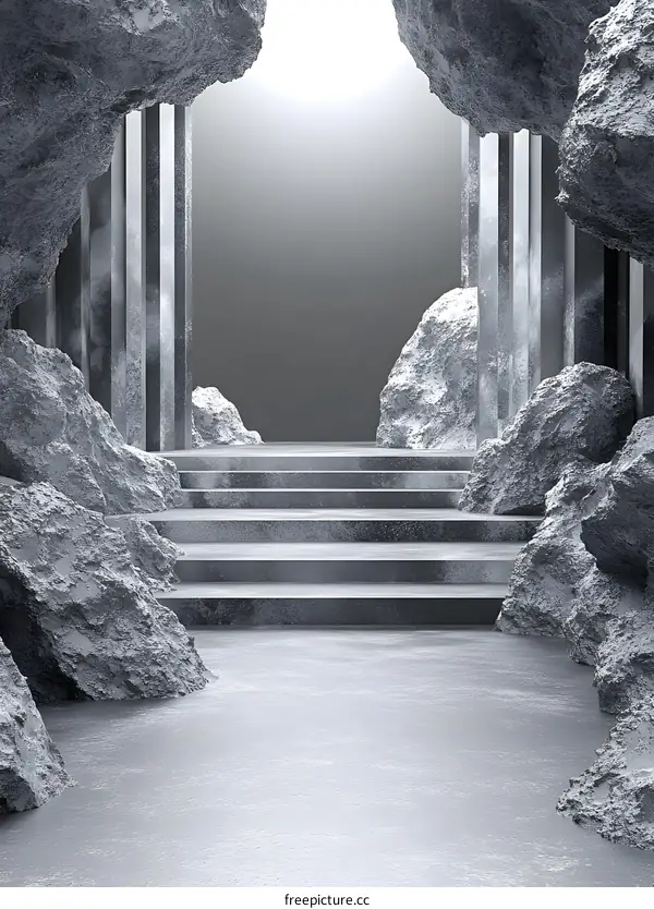 Abstract Stone and Staircase Background