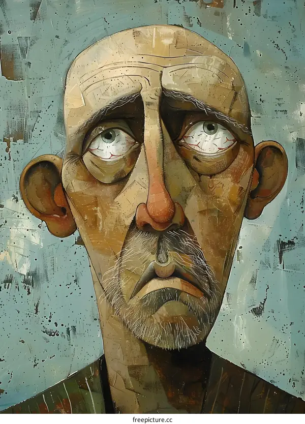 The Man With A Sad Expression and Big Eyes