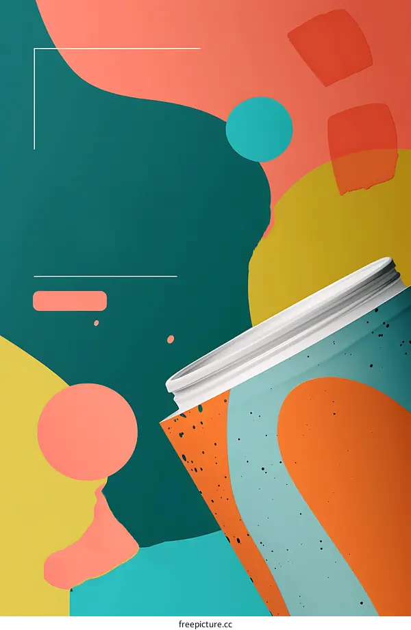 Abstract Cup Illustration With Colorful Background