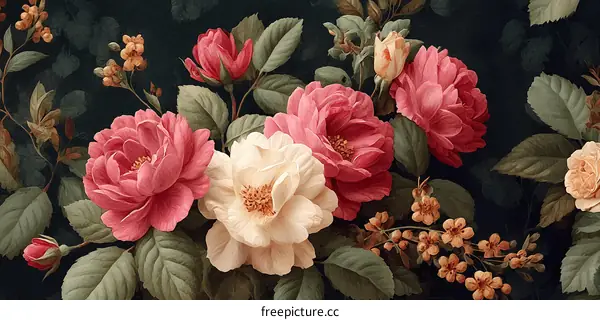 Vintage Floral Bouquet Illustration