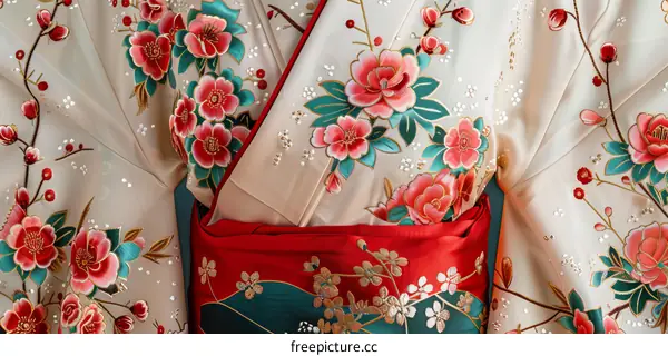 A kimono with a floral pattern