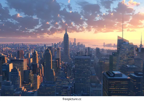 New York City Skyline at Sunset
