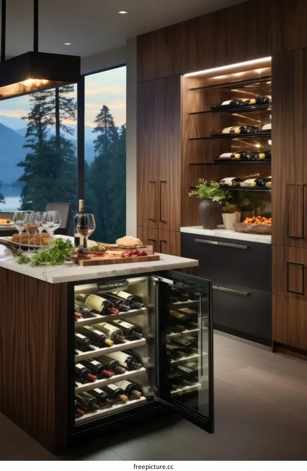Wine Storage in a Luxurious Kitchen