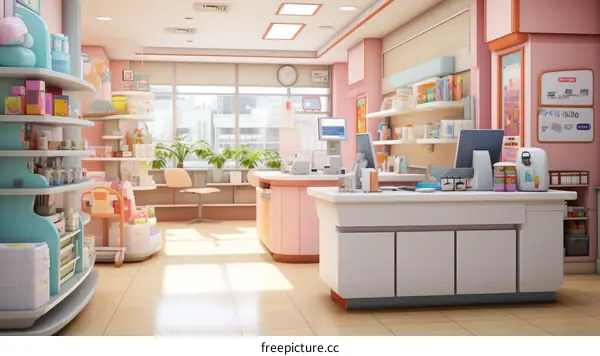 Interior of Anime Drugstore