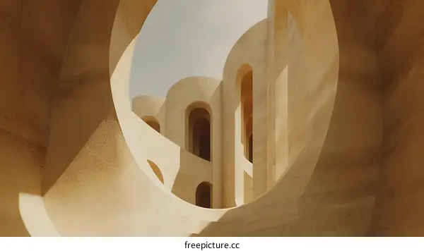 Abstract Architecture With Circular Windows