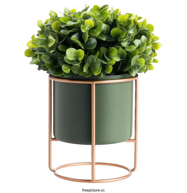 [Transparent Background PNG]Modern Decorative Plant Pot with Rose Gold Stand