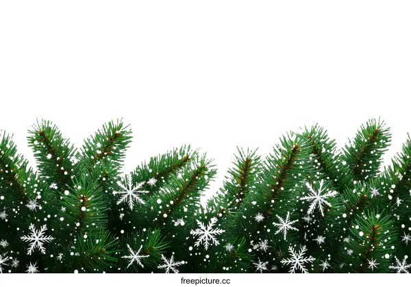 [Transparent Background PNG]Christmas Fir Branches with Snowflakes Background