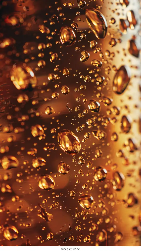 Amber droplets on a brown background