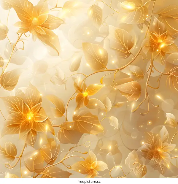 Golden Floral Background