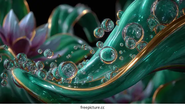 Emerald Splash with Golden Accents