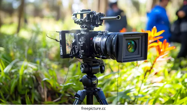 Professional Movie Camera Outdoor Setup