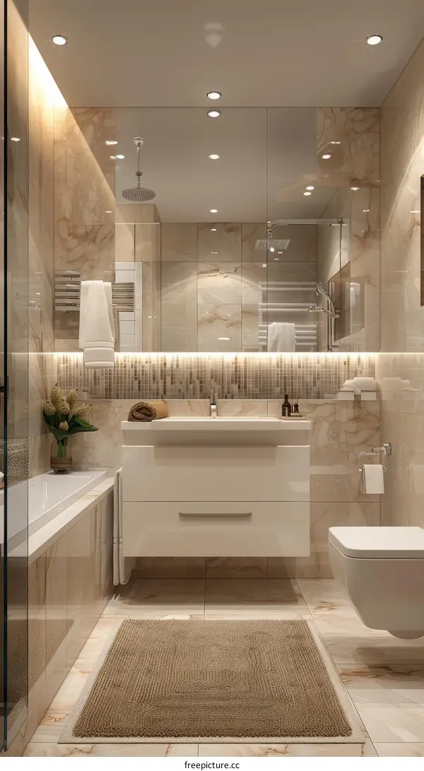 Modern and minimalist bathroom
