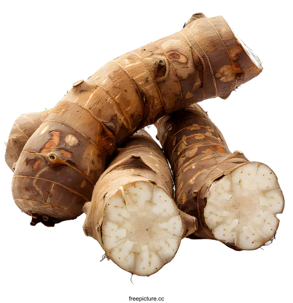 [Transparent Background PNG]Fresh Taro Root on White Background