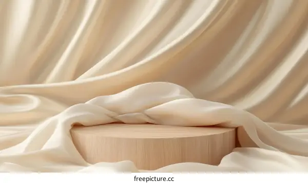 Beige Silk Fabric Display Stand Illustration