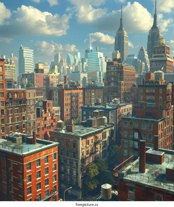 New York City Skyline Urban Architectural Art