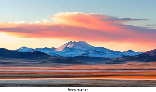 Majestic Mountain Range at Sunset