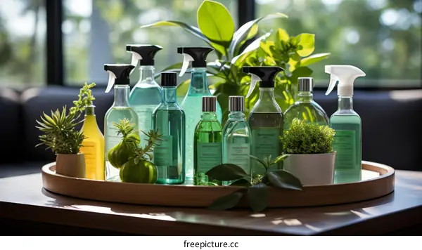 Environmentally friendly cleaning products with plants
