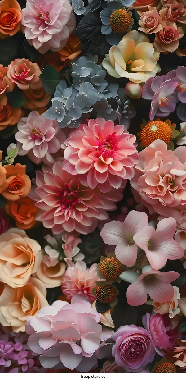 Close Up Of Assorted Pink Flowers